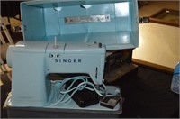 Singer Light Blue Sewing Machine with Foot Pedal