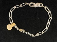 Sterling Link Bracelet W/ Panther or Cat in