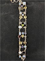 Multi-Stone Sterling Bracelet