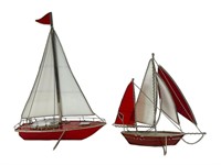 2 Stained Glass Sailboats
