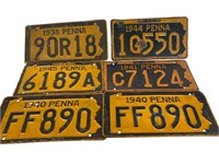 1930’s & ‘40’s Penna License Plates