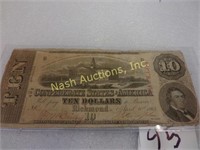 Confederate $10 note