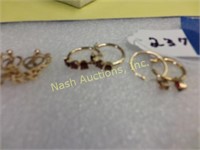 earrings & bracelet w/ red stones-rubies???