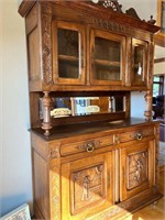 Oak French "Courting" China Cabinet