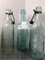 (3) Engle Lancaster Brewery Bottles
