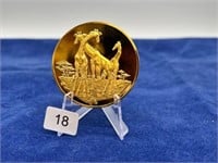 2oz 24K Gold on Sterling Giraffe Proof Coin