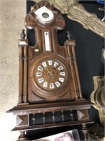 Walnut Cased Clock Barometer