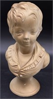 Gold Painted Little Boy Ceramic Bust Statue