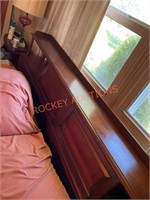 King size wooden bed frame with storage and
