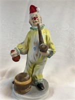 Vintage Porcelain Clown with Pipe & Santa Hat