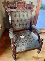 Victorian Carved Throne Chair