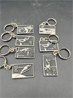 7 Pewter Olympic Stamp Key Rings