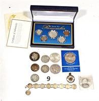 US & foreign silver coins, Peace & Morgan  dollars