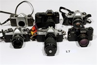 lot of 6 vintage SLR cameras Canon Nikon Mamiya