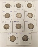 279 - LOT OF 11 SILVER QUARTERS (140)