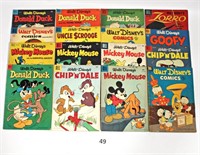 Lot of 16 1950's Dell Walt Disney Comic Books