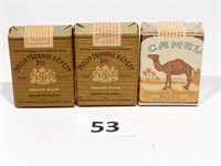 3 WWII Military Stamp Sealed Cigarette Packs