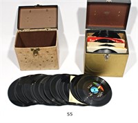 Estate lot 92 60's-70's  45 RPM records + cases
