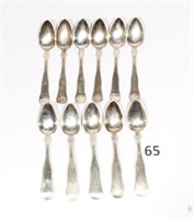 Lot of 19th c. American Coin Silver Teaspoons