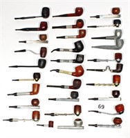 Lot of 30 Vintage Estate pipes with Metal Shanks