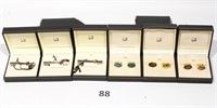 Lot of NOS Dunhill Tie Clips & Sterling Cufflinks
