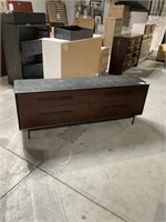 Black TV stand with 4 drawers
Moderate scratches