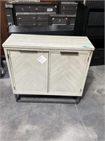 White Cabinet with damage to hinges