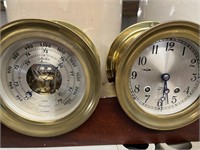 Chelsea Heavy Brass Ships clock and barometer