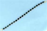 20ct TW Natural Sapphire Gold Bracelet in 10k Yell