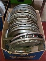 Box Full of vintage Assorted Hubcaps