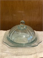 Green Butter Dish with Lid