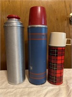 Vintage Thermos (3) Canisters