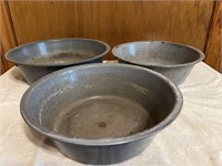 Vintage Agate 3 Large Pans