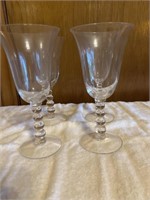 Candle wick  (4) Glass Wine Or Water Goblets