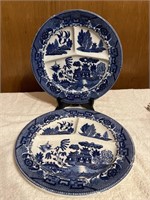 Vintage Blue Willow Japan Divided Plates