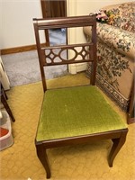 Vintage Green Velvet Cushion Chair