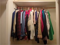 Lot of vintage women's jackets, shirts, sweaters