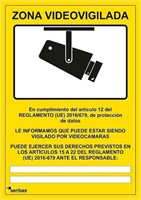Seribas Video Surveillance Sign €“ A4 Yellow