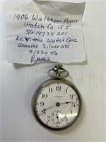 1906 Waltham/American Pocket Watch-keystone silver