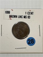 1899 Head Cent MS63