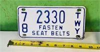 1978 Thruway License Plate