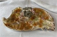 Vintage 1960’s Ashtray  Hand Painted  Gold Trim