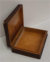 Spanish Leather Cigar Humidor and Cigarette Box
