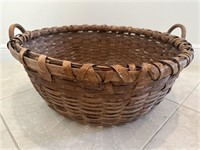 Antique Woven Oak Splint Field Basket.