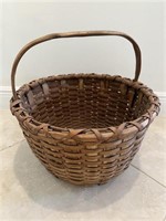 Antique Woven Oak Splint Field Basket.
