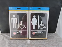New in Package Bathroom Signs
