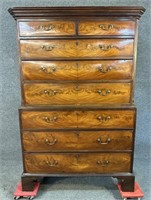 18TH CENT. MAHOGANY TALL CHEST ON CHEST