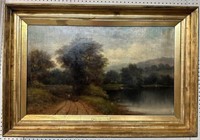 ON THE CONNECTICUT RIVER 19TH CENTURY OIL ON