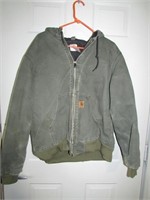 Mens Fleece Lined Carhart Jacket with Hood,Size M