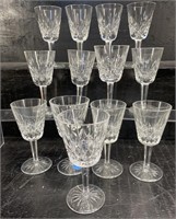 SET OF 13 WATERFORD LISMORE 5 3/4 IN WINE GLASSES